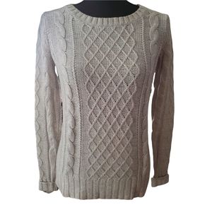 Old Navy gray aran cable knit sweater Size XS